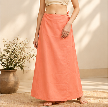 Everyday adjustable saree petticoat in peach