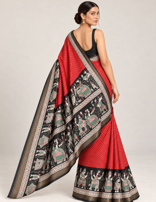 Laal Ishq Madhubani Silk Saree